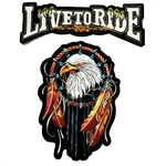 Large 2PCS Live To Ride + American Eagle Dream Catcher Iron Vest Jacket. Fixed Price $37.99.