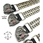 Biker Vest Extenders 4 Pcs Set Dream Apparel Eagle W/usa Flag Double Chain. Fixed Price $24.50.