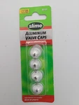 Slime 20131 Anodized Valve Caps. Silver. Set Of 4. Brand New In Package.. Fixed Price $9.00.