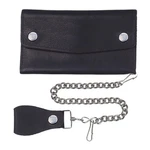 Unik International Black Cowhide Leather Biker Chain Wallet W/snaps - 9060.00. Fixed Price $25.45.