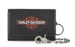 Harley-davidson Mens Bar & Shield Embroidered Medium Trifold Wallet Chain MWM107. Fixed Price $64.95.