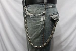 Men Silver Metal Wallet Chains Strong Jeans Biker Skulls Skeletons Heavy Duty. Fixed Price $31.95.