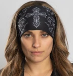 Hair Glove Ez Bandz Cross W/ Ribbons Motorcycle Biker Headband. Fixed Price $21.99.