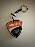 Ducati Corse Shield Logo - Rubber Ring Fob Keychain. Fixed Price $18.00.
