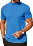 Mens Premium Cotton Short Sleeve Mock Turtleneck Half Basic Tee Casual Fit. Fixed Price $28.79.