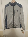 Reebok Outerwear Mens Xl Full Zip Hoodie Jacket Gray Heather Navy OMRB585MX Nwt. Fixed Price $29.00.