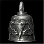 Pewter Motorcycle Gremlin Bell Paratrooper Parachute Logo Made The Usa. Fixed Price $15.88.