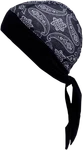 Schampa & Dirt Skins Z-wrap Stretch Headwrap Black White Paisley BNDNA003-1001. Fixed Price $19.60.