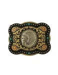 Nocona Western Belt Buckle Mens Indian Chief Skull Rectangle 37038. Fixed Price $42.00.