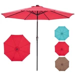 10 Ft Patio Umbrella For Table,outdoor Sun With 32 Led Solar Lights,red. Fixed Price $46.79.