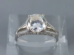 Sterling Silver Bradford Exchange 2CT Cz Cocktail/wedding Ring W/side Stones 8. Fixed Price $22.05.