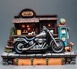 Classic Motorcycle Key Holder- Wooden, 3D Effect With Four Metal HOOKS-NEW-2D. Fixed Price $11.92.