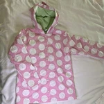 Hartstrings Girls Hooded Polka Dot Rain Coat Pink White Jacket 7/8. Fixed Price $8.00.