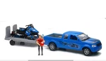 Newray 1/18 Pick Up W/ Polaris Switchback Snowmobile & Figurine Set SS-37406. Fixed Price $63.95.