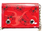 Hot Red Skull Crossbones Tri-fold Biker Chain Wallet With Halloween. Fixed Price $16.99.