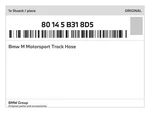 Genuine Bmw Motorsport Track Hose 80-14-5-B31-8D5 New. Fixed Price $72.93.