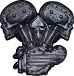Lethal Threat Metal And Mayhem V-twin Skull Embroidered Patch Black. Fixed Price $13.78.