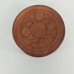 Indian Carved Natural Wooden Coasters Set 6 Floral Rustic Drink Disc 4" Vintage. Fixed Price $24.95.