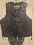 Usa Bikers Dream Apparel Leather Jacket Vest Mens Size 46 Snap Button Black. Fixed Price $25.99.