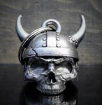 Viking Helmet Skull Motorcycle Biker Ride Gremlin Bell Good Luck Gift BB-21. Fixed Price $16.95.