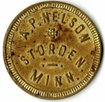 A.p. Nelson Storden, Minnesota Good For 10 Cents Merchandise. Fixed Price $7.95.