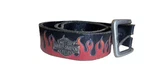 Vintage 90S Harley Davidson Flames Black Leather Belt Bar & Shield Buckle 34. Fixed Price $49.00.