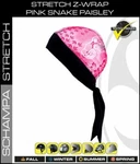 Pink Paisley Schampa Stretch Z Sweatband Doo Rag Headwrap Free Shipping. Fixed Price $14.99.