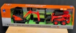Kubota SSV65 Skid Loader And KX030 Excavator 1:18 Scale By Newray Nib. Fixed Price $55.00.