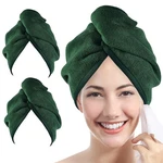 Youlertex Microfiber Towel Hairs Wrap: 10X26 Inch (pack 2), Emerald. Fixed Price $15.62.