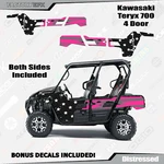 Pink Subdued Usa Flag Racing Graphics Fits Kawasaki Teryx 700 4 Door Decals. Fixed Price $199.99.