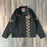 Fly Racing Pit Jacket Moto Mx Men's Vintage Style Black Canvas Checkerboard Xxl. Fixed Price $75.00.