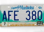Manitoba Passenger 2008 License Plate "afe 380". Fixed Price $8.48.