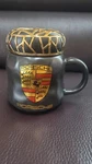 Porsche Black Coffee Mug /cup With Lid Gold Logo 4.5"TALL.. Fixed Price $29.99.