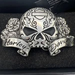 Harley Davidson Sugar Skull Belt Buckle & Box Roses Silver Tone Women 2013. Fixed Price $74.96.