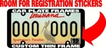 Gold Text Thin Frame Room Reg Sticker Custom Personalized License Plate. Fixed Price $11.99.