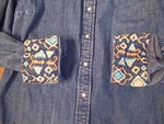 Women Levis Aztec Indian L/s Flip-cuff Snap-front Western Shirt Size Small. Fixed Price $29.95.