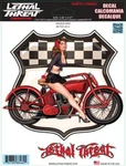New Lethal Threat Vintage Motorcycle Ride Decal Sticker 6"X6" LT88462. Fixed Price $6.95.