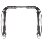 Leather Motorcycle Handlebar Tassels, Black - Universal Fringe Covers New. Fixed Price $29.99.