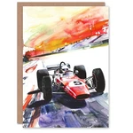 Greeting Card Motor Speedway Race Retro Sport Watercolour Birthday. Fixed Price $6.49.