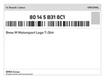 Genuine Bmw Motorsport Logo T-shir 80-14-5-B31-8C1 New. Fixed Price $37.11.