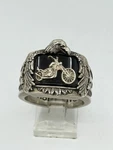 Bradford Exchange Bge Sterling Silver Men Motorcycle Ring Ride Hard Live Free. Fixed Price $64.99.