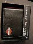 Harley Davidson Bar Shield Logo Genuine Leather Rfid Bifold Wallet Black New Nib. Fixed Price $39.99.