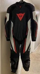 Dainese Assen Women's Size 46 Full Suit Perforated Leather Black/white/fluo Red. Fixed Price $780.00.
