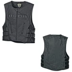 New Icon Regulator D3O Street Motorcycle Black Leather Vest - Pick Size. Fixed Price $185.00.