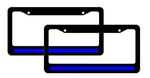(2) Metal Thin Blue Line License Plate Frames Reflective Support Police. Fixed Price $25.99.