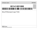Genuine Bmw Motorsport Logo T-shir 80-14-5-B31-8B8 New. Fixed Price $37.11.