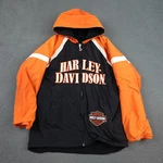 Harley Davidson Jacket Youth Large Orange Reversible Hooded Fleece Motorcycle. Fixed Price $19.99.
