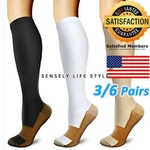 Pairs Calf High Compression Socks For Women 15-23MMHG Enhances Blood Flow. Fixed Price $15.72.