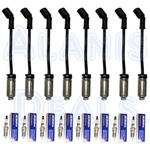8 Oem 41962 Spark Plugs + Herlux Wires (7MM) W/heat Shields. Fixed Price $87.73.