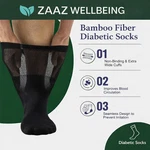 Zaaz Men Summer Breathable Socks - Air Flow Loose Top Non Binding Crew. Fixed Price $13.39.